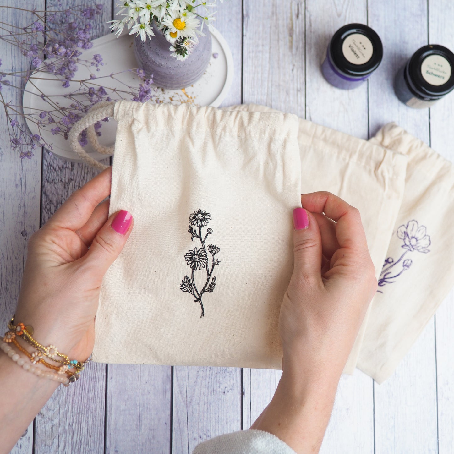 Geschenkbeutel - natural, 5er Pack