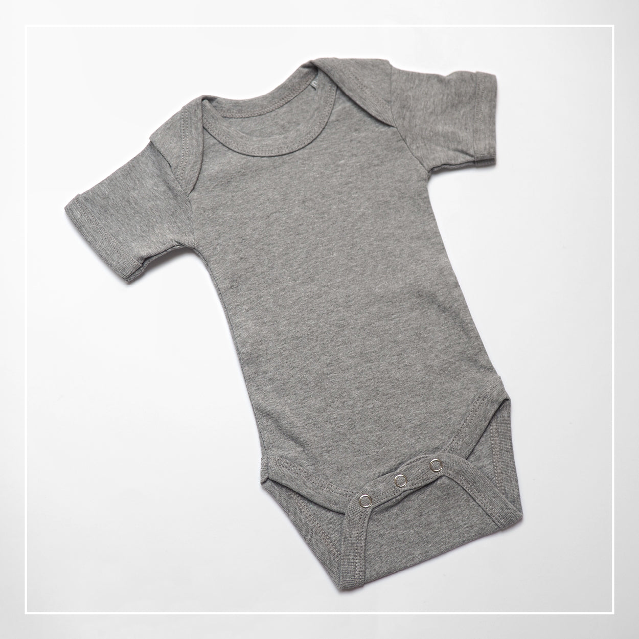 Babybody kurzarm - grau meliert