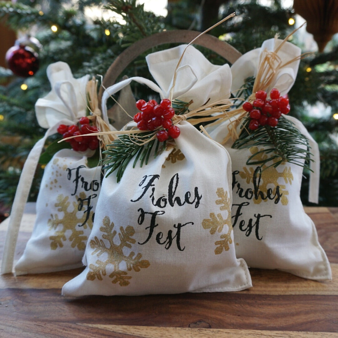 Geschenksäckchen - natural, 5er Pack