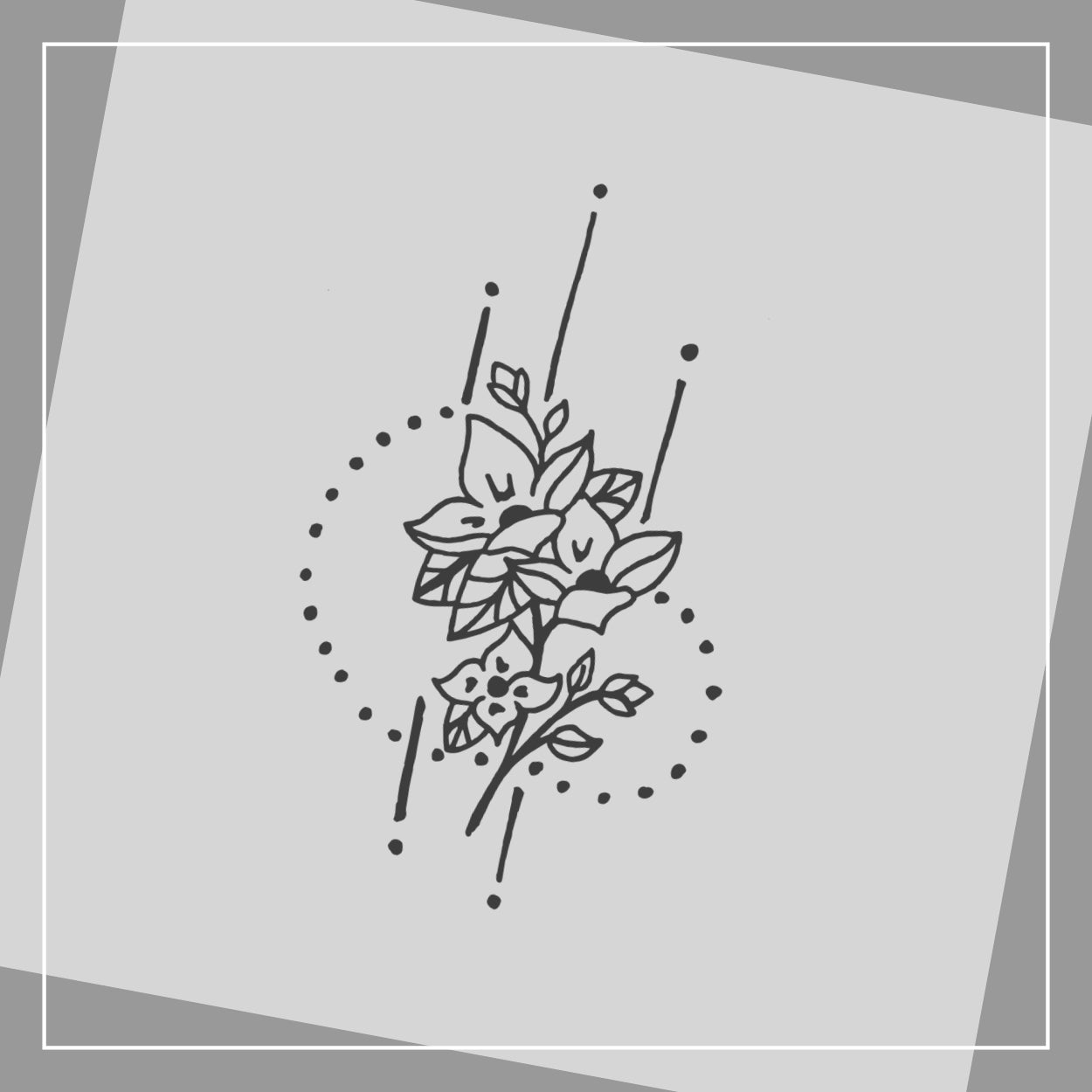 Blumen mit Ornament