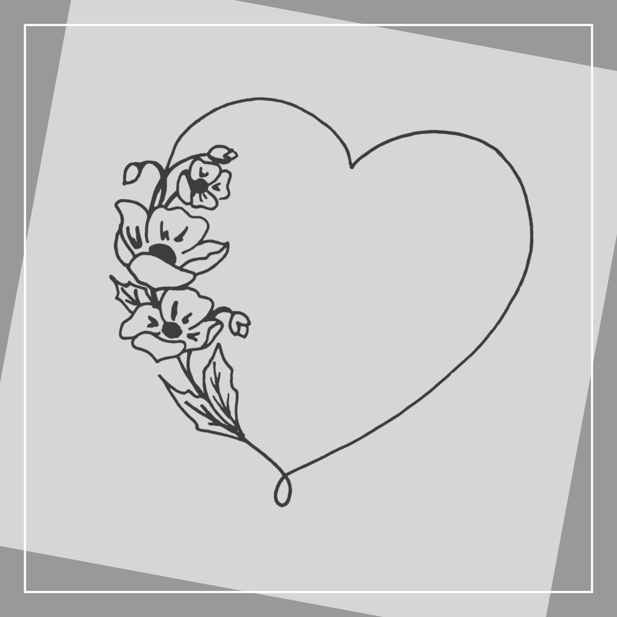 Herzrahmen mit Blumen