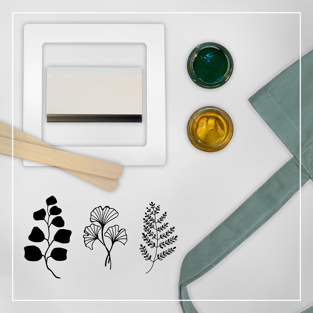 Goldblatt-Set - Basisset mit 3 Motiven, 2 Farben und optional 1 Shopper
