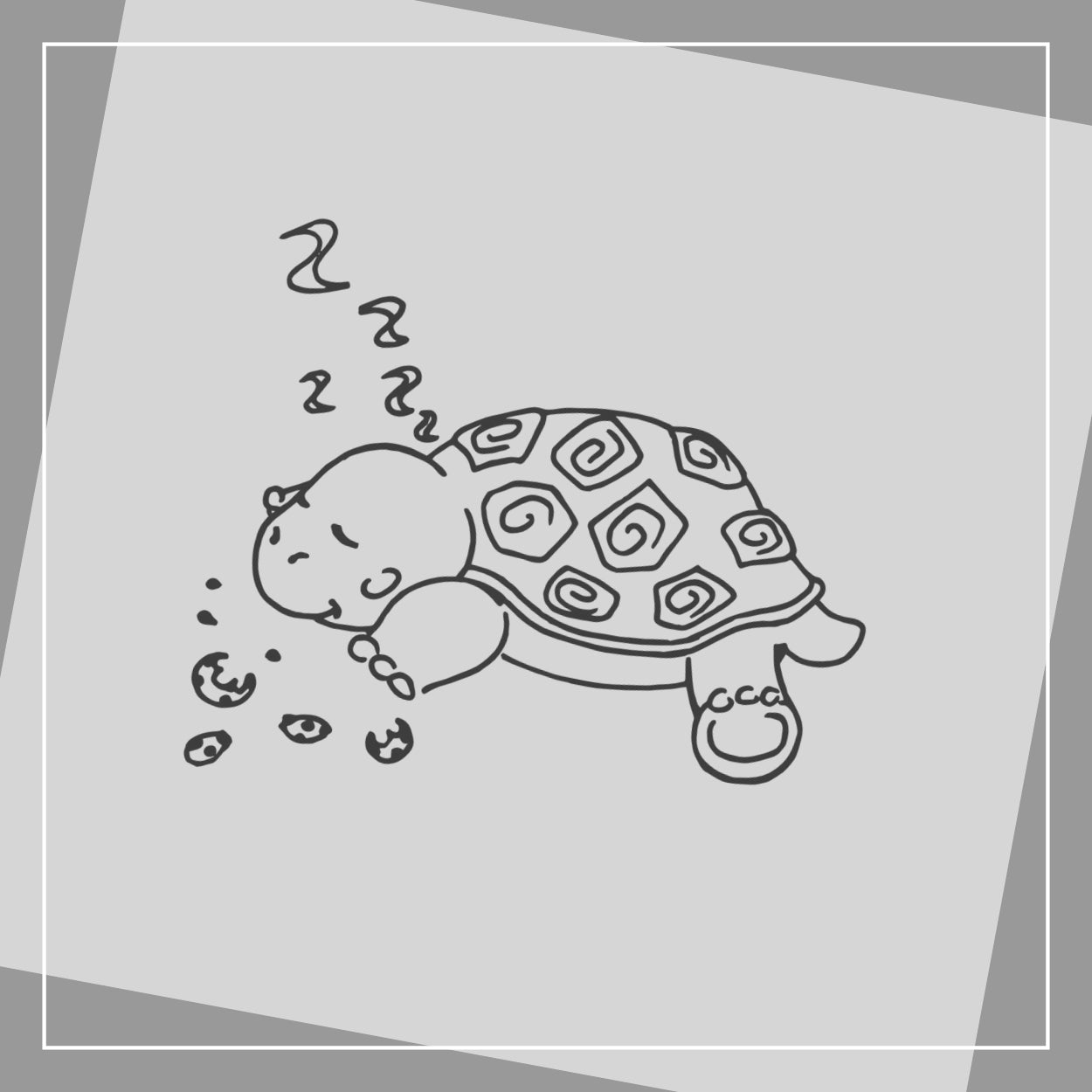 Babyschildkröte mit Keksen