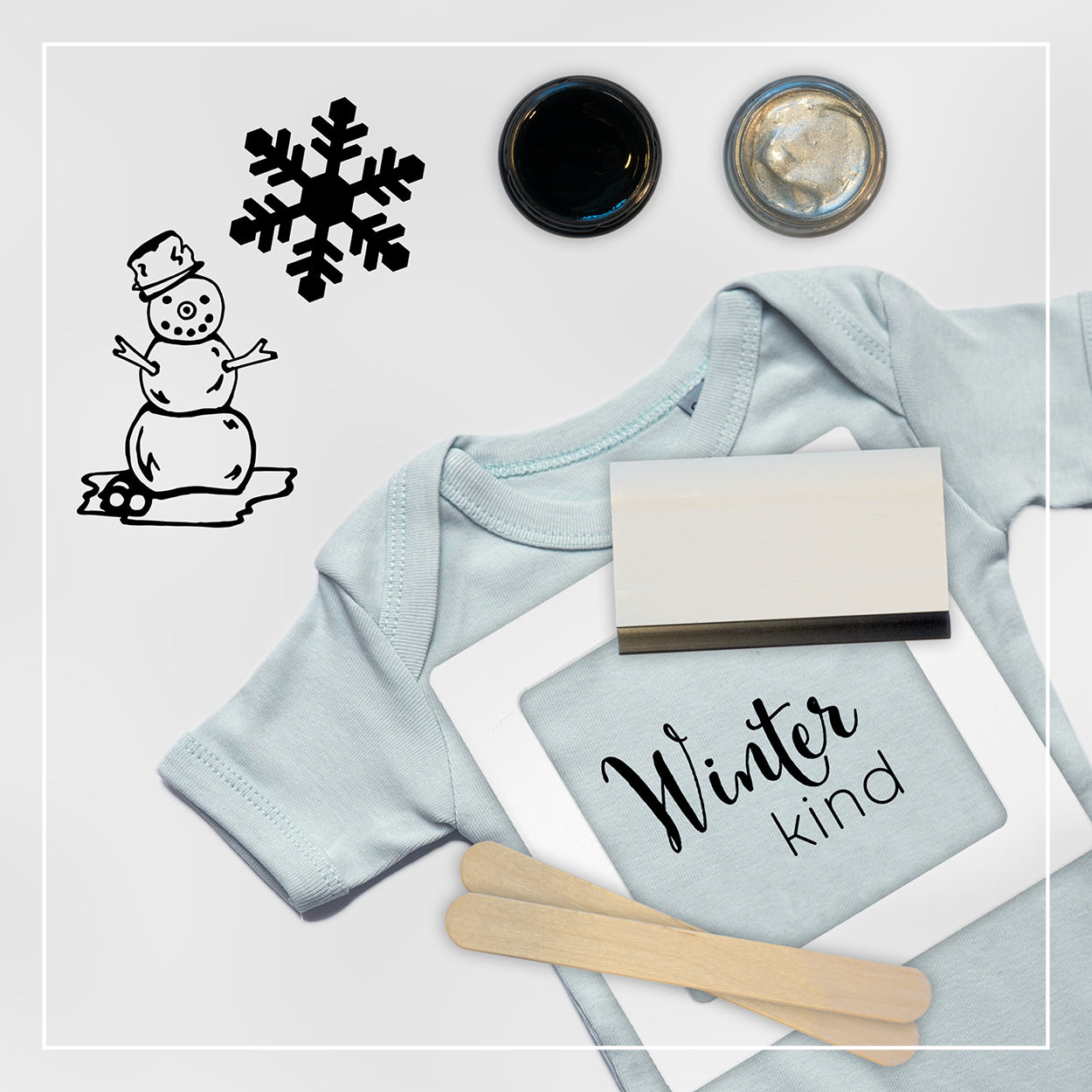 Winterkind - Basisset mit 3 Motiven, 2 Farben und 1 Babybody