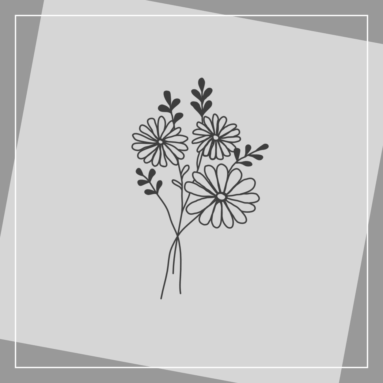 Blumensträuße - Basisset mit 3 Motiven, 2 Farben und optional 1 Jutebeutel und 3 Geschenksäckchen