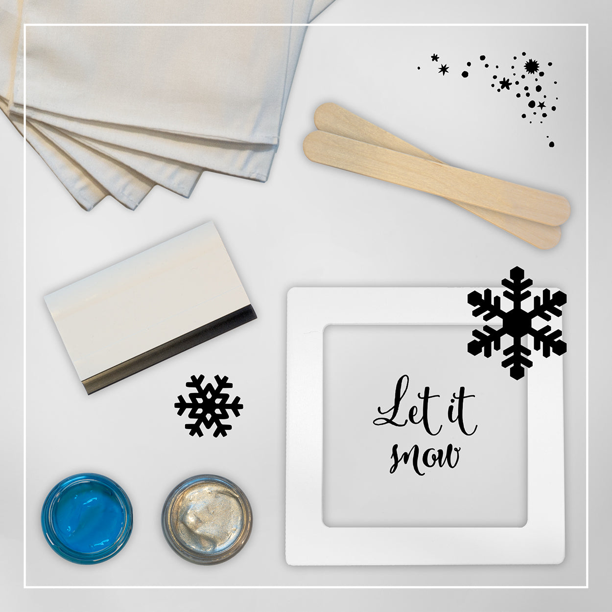 Frohes-Fest-Set - Basisset mit 4 Motiven, 2 Farben und optional 5 Geschenksäckchen